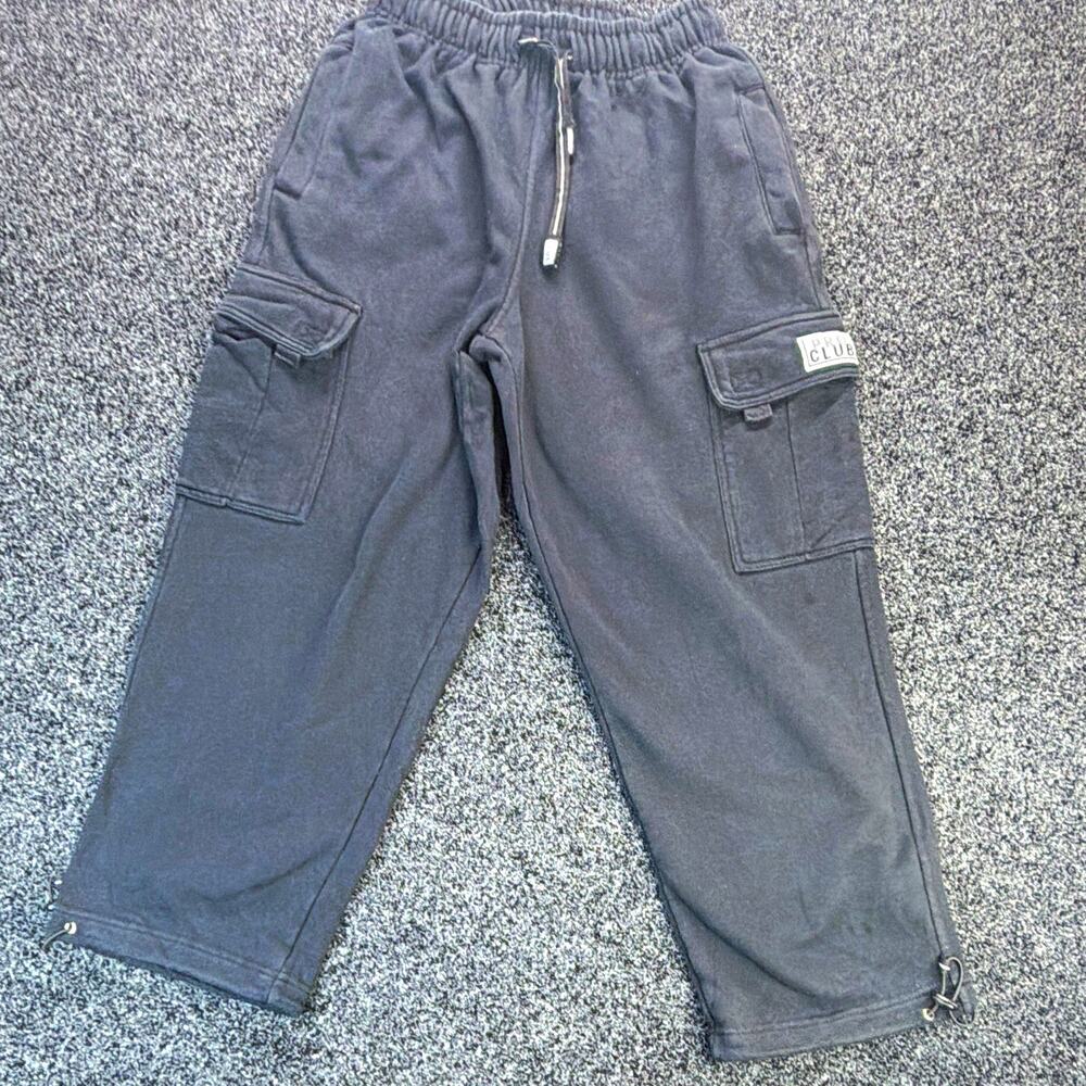 Pro Club Heavyweight Men's Black Fleece Cargo Sweatpants M Straight Leg 34W